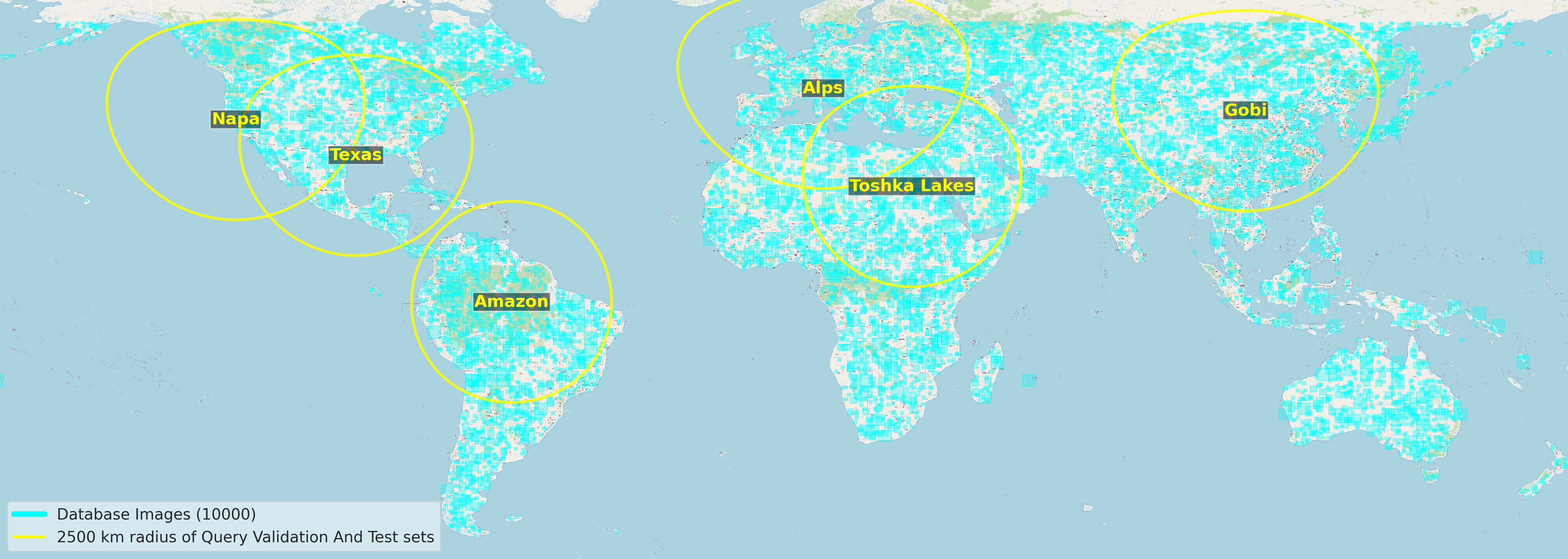 Coverage of the database images